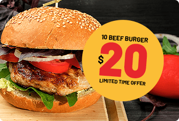 Beef burger $20 offer